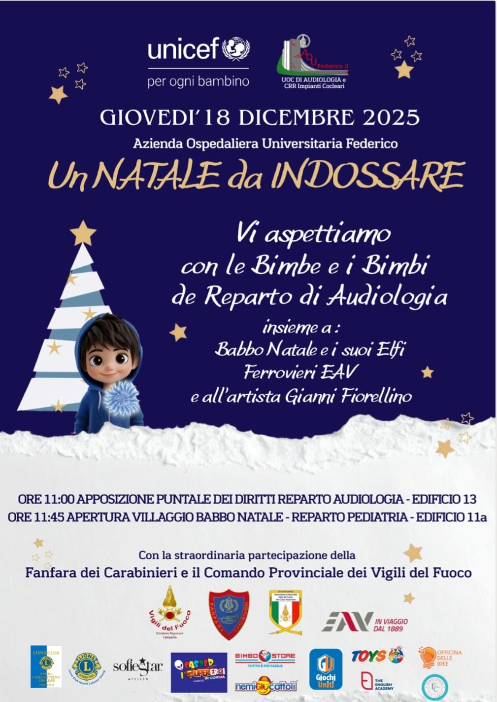 UNICEF Campania e Federico II portano un “Natale da Indossare” ai bambini del Policlinico