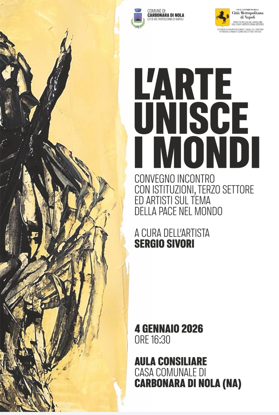 L’arte come linguaggio universale di pace: a Carbonara di Nola il convegno “L’arte unisce i mondi”