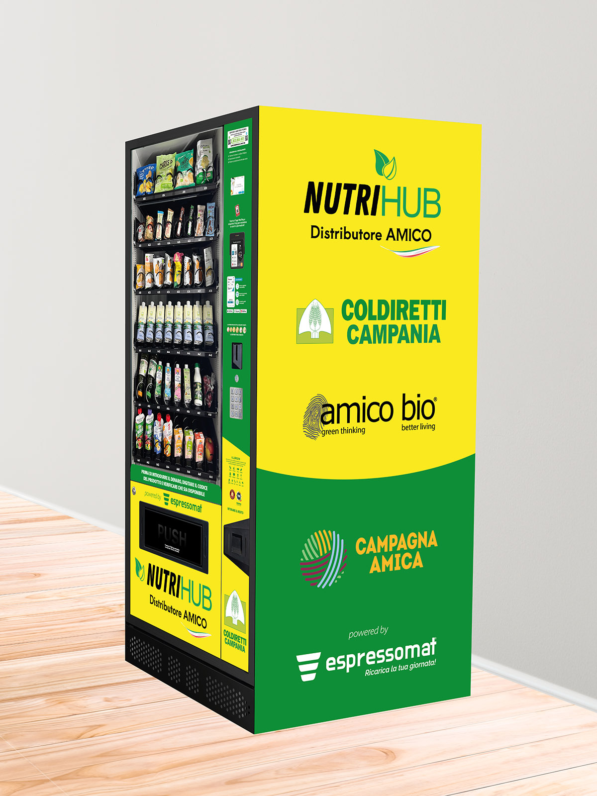 Coldiretti Campania e NutriHub presentano il distributore amico di snack salutari e a chilometro zero, al Fruit Logistica di Berlino