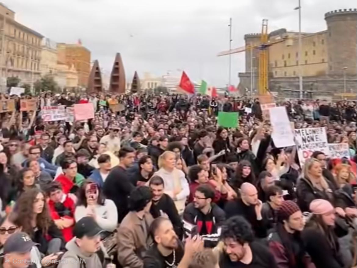 La teoria del terrore: a Napoli il corteo è pacifico, ma la paura fa già danni
